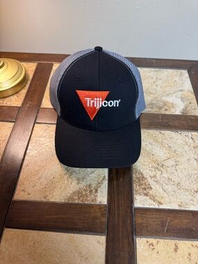 Trijicon Black & Gray Mesh Logo Trucker Hat with Orange Triangle